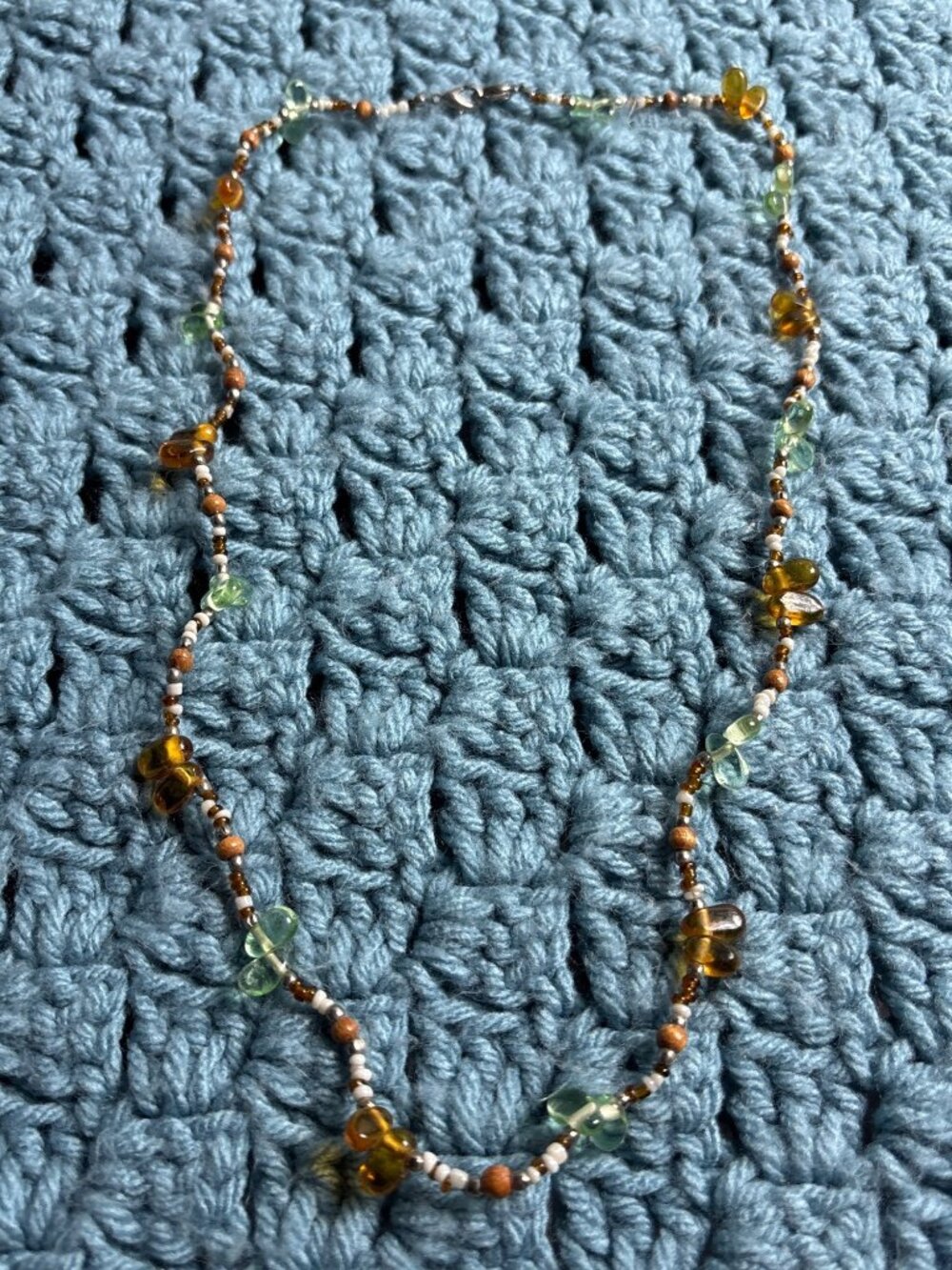 Artisan Glass Beaded Necklace Multicolor 24 inches Long